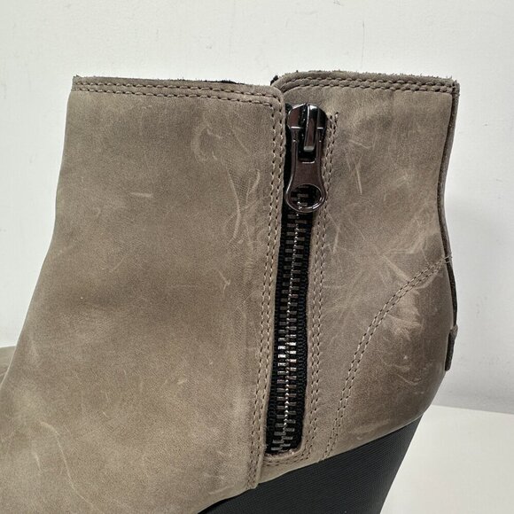 Women's Sorel Joan Uptown Zip Wedge Tan Boots Sz 9 - Picture 8 of 14